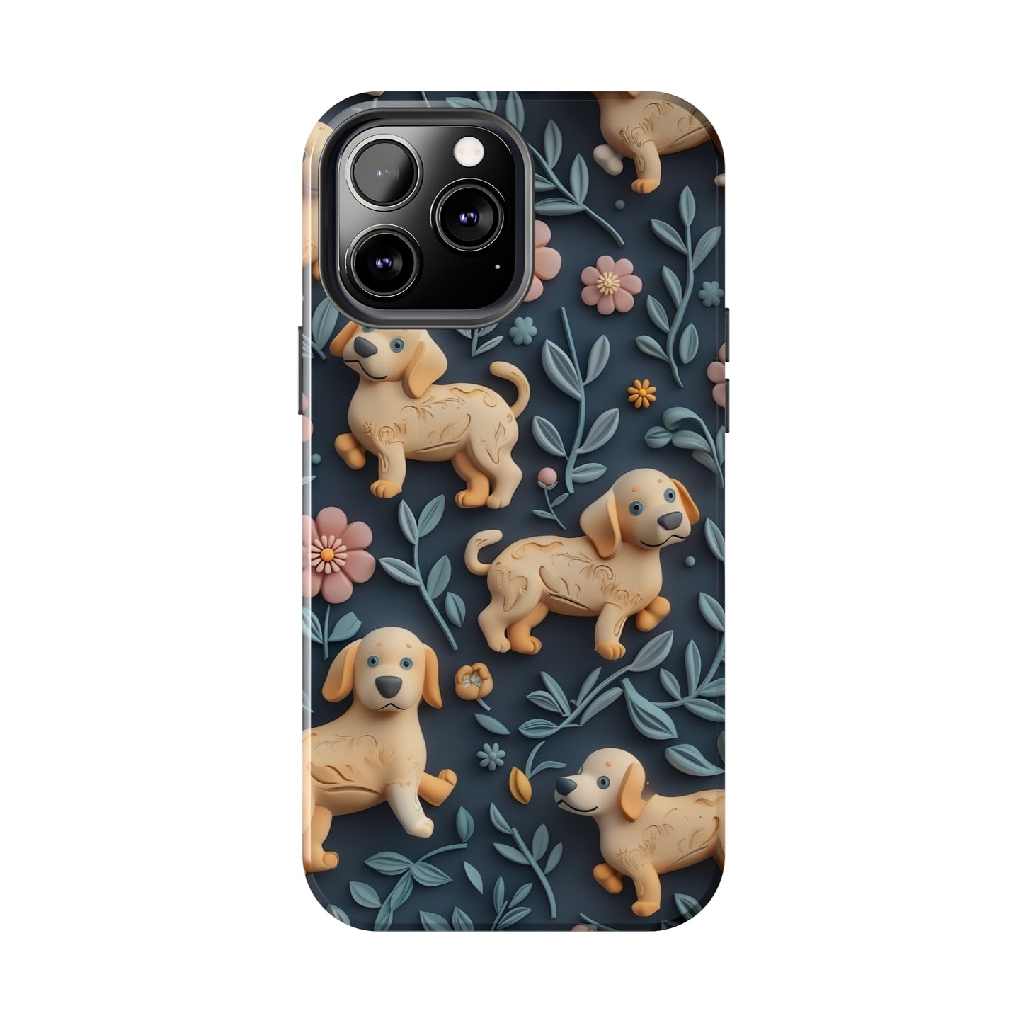 Dogs and Plants 3D Clay Design Dog iPhone Case - Tough Case - Pets on Merch