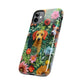 Dogs and Flowers Embroidered Fabric 3D Design Dog iPhone Case - Tough Case - Pets on Merch