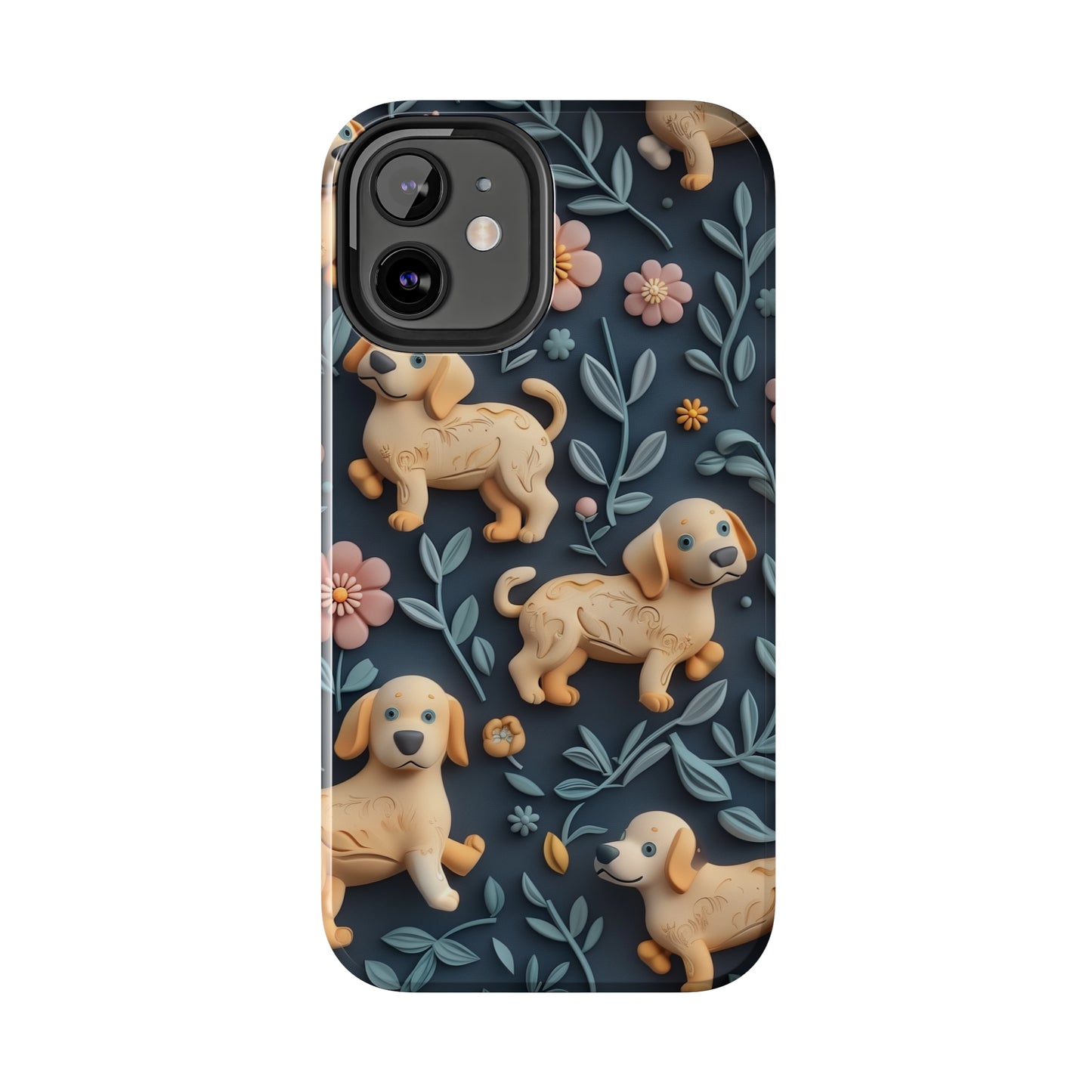 Dogs and Plants 3D Clay Design Dog iPhone Case - Tough Case - Pets on Merch