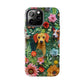 Dogs and Flowers Embroidered Fabric 3D Design Dog iPhone Case - Tough Case - Pets on Merch