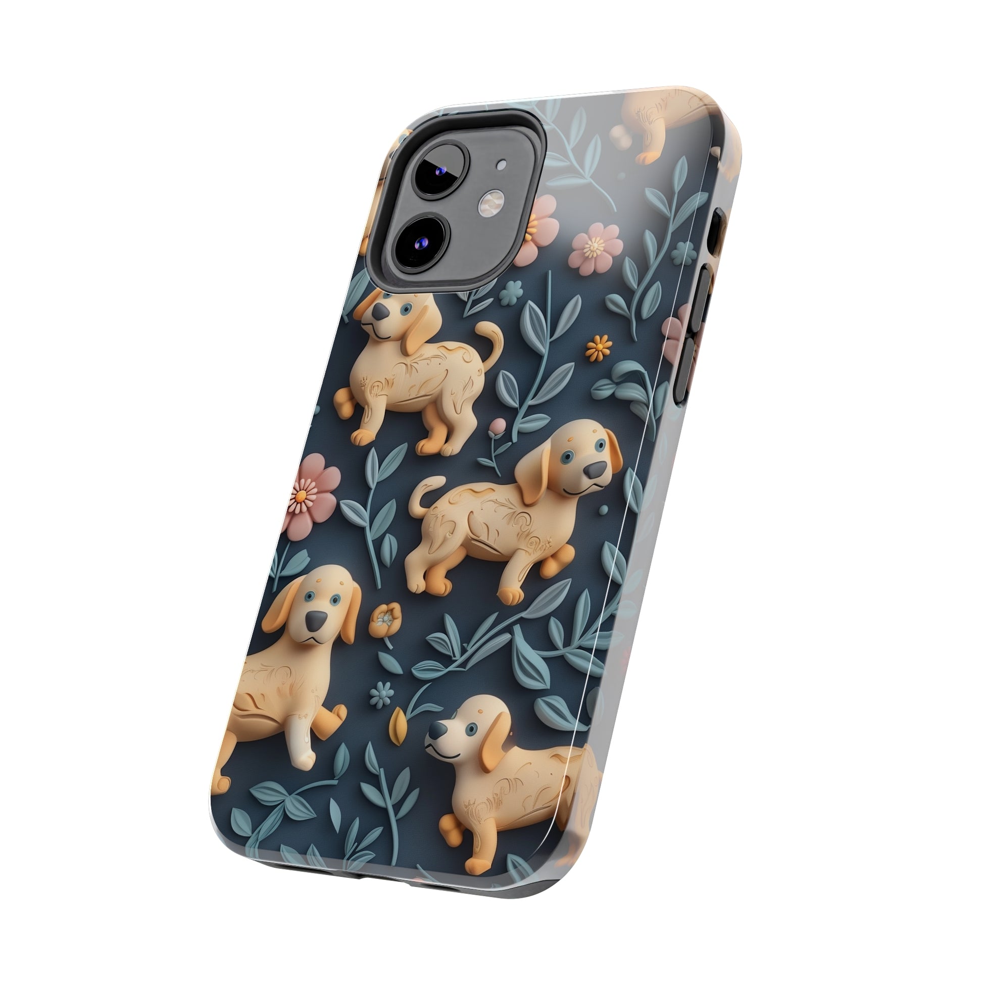 Dogs and Plants 3D Clay Design Dog iPhone Case - Tough Case - Pets on Merch