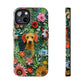 Dogs and Flowers Embroidered Fabric 3D Design Dog iPhone Case - Tough Case - Pets on Merch