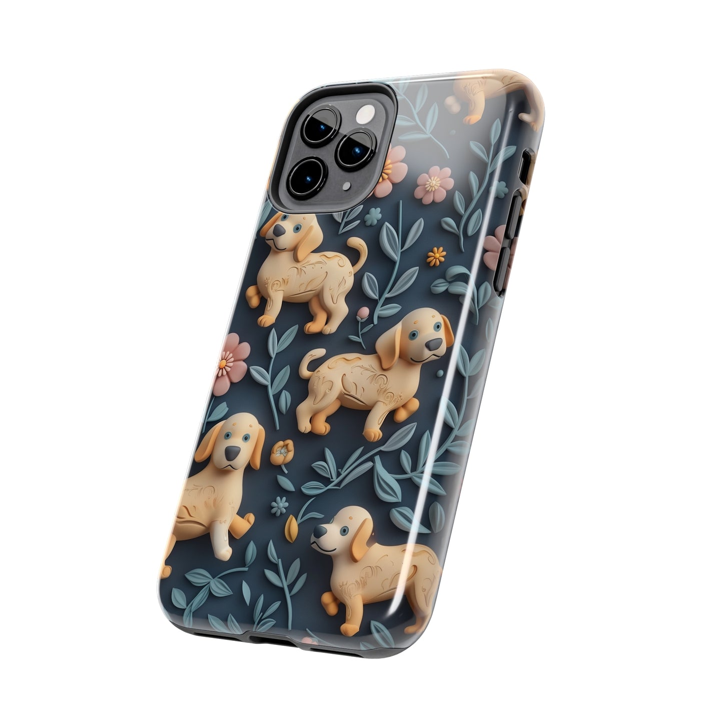 Dogs and Plants 3D Clay Design Dog iPhone Case - Tough Case - Pets on Merch