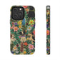 Dogs and Flowers Whimsical Colorful Design Dog iPhone Case - Tough Case - Pets on Merch