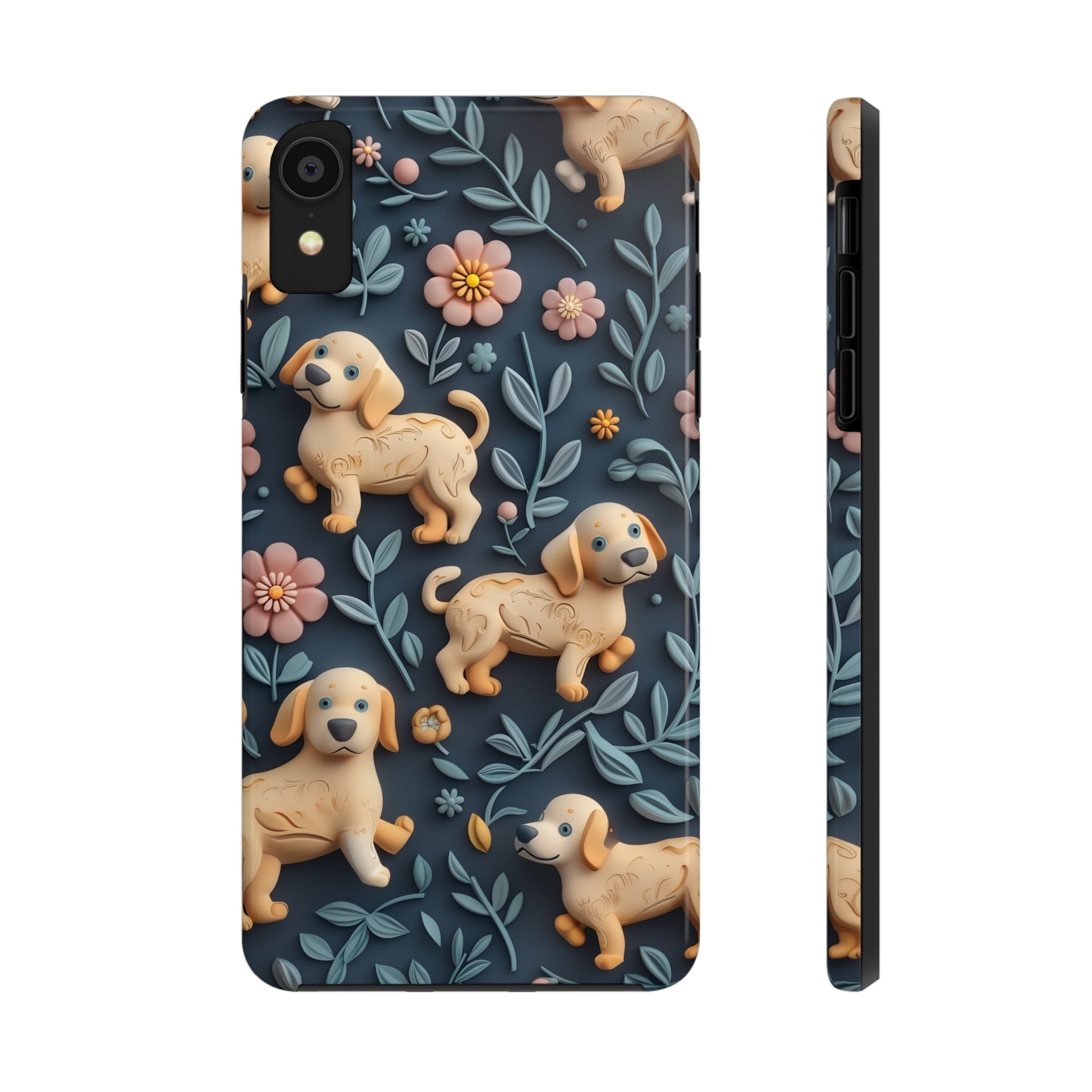 Dogs and Plants 3D Clay Design Dog iPhone Case - Tough Case - Pets on Merch