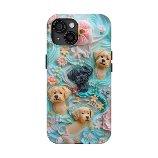 Colorful Phone Case for Dog Lovers Pastel Frosting Design Dog iPhone Case - Tough Case - Pets on Merch