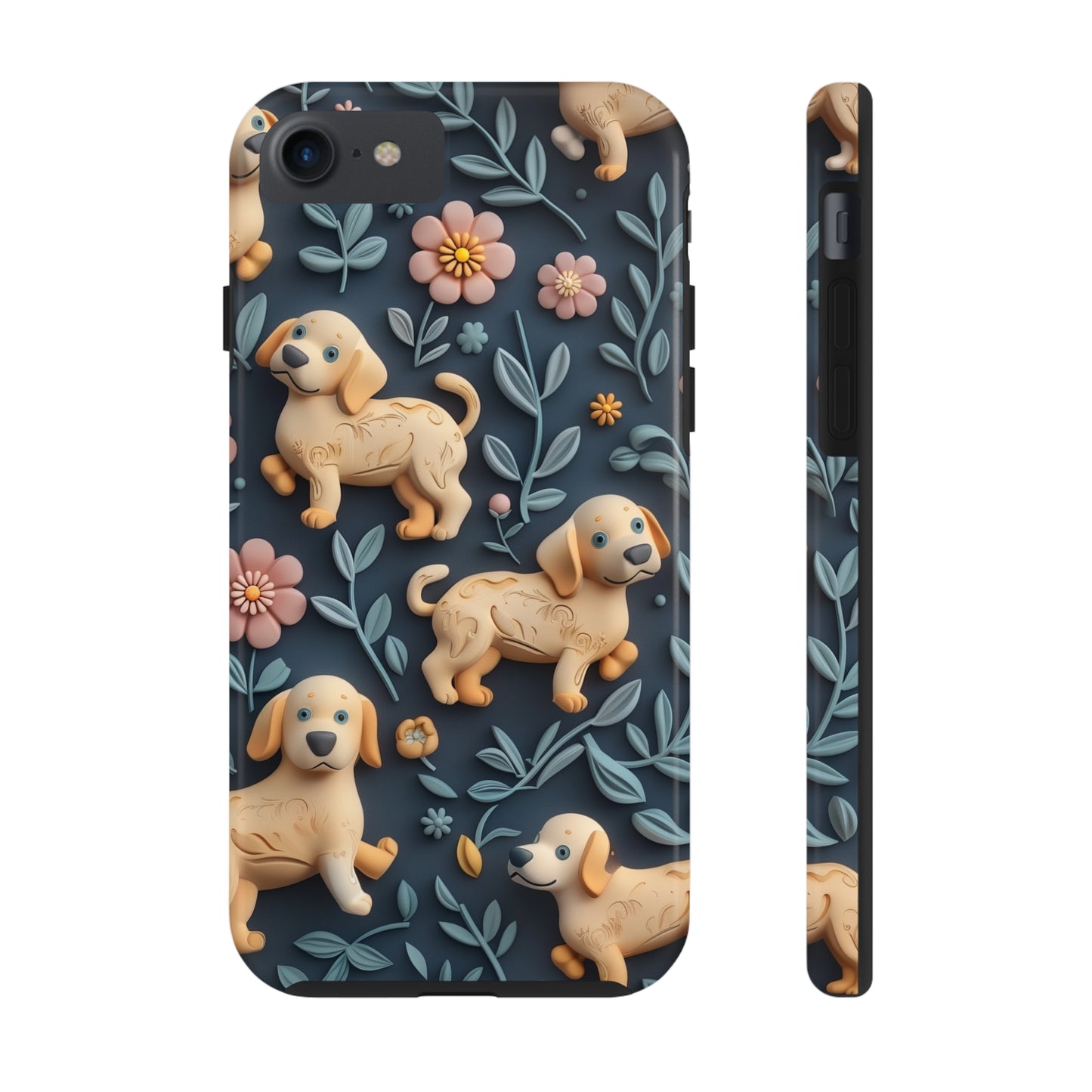 Dogs and Plants 3D Clay Design Dog iPhone Case - Tough Case - Pets on Merch