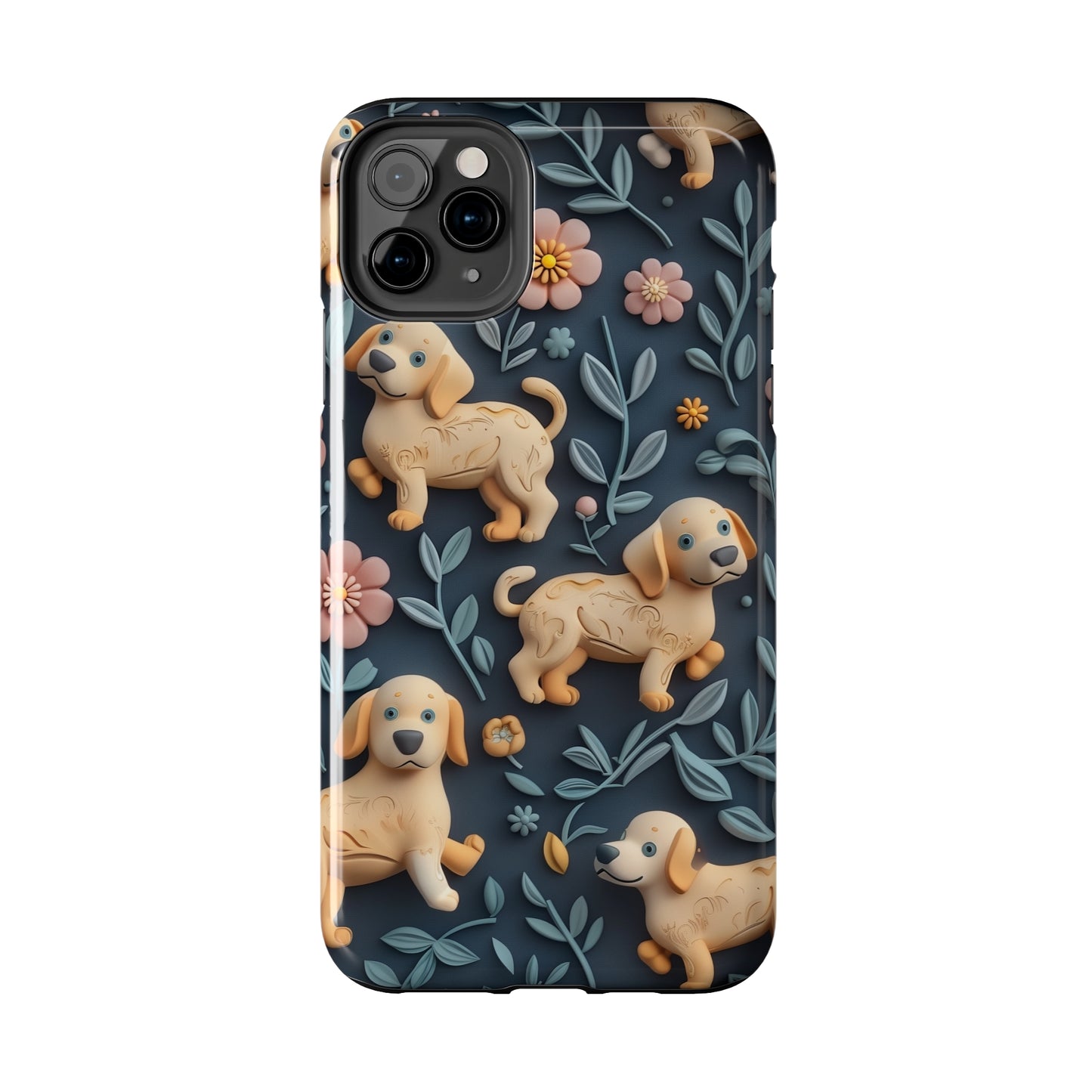 Dogs and Plants 3D Clay Design Dog iPhone Case - Tough Case - Pets on Merch