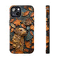 Dog and Autumn Leaves Wood Carving Design Dog iPhone Case - Tough Case - Pets on Merch