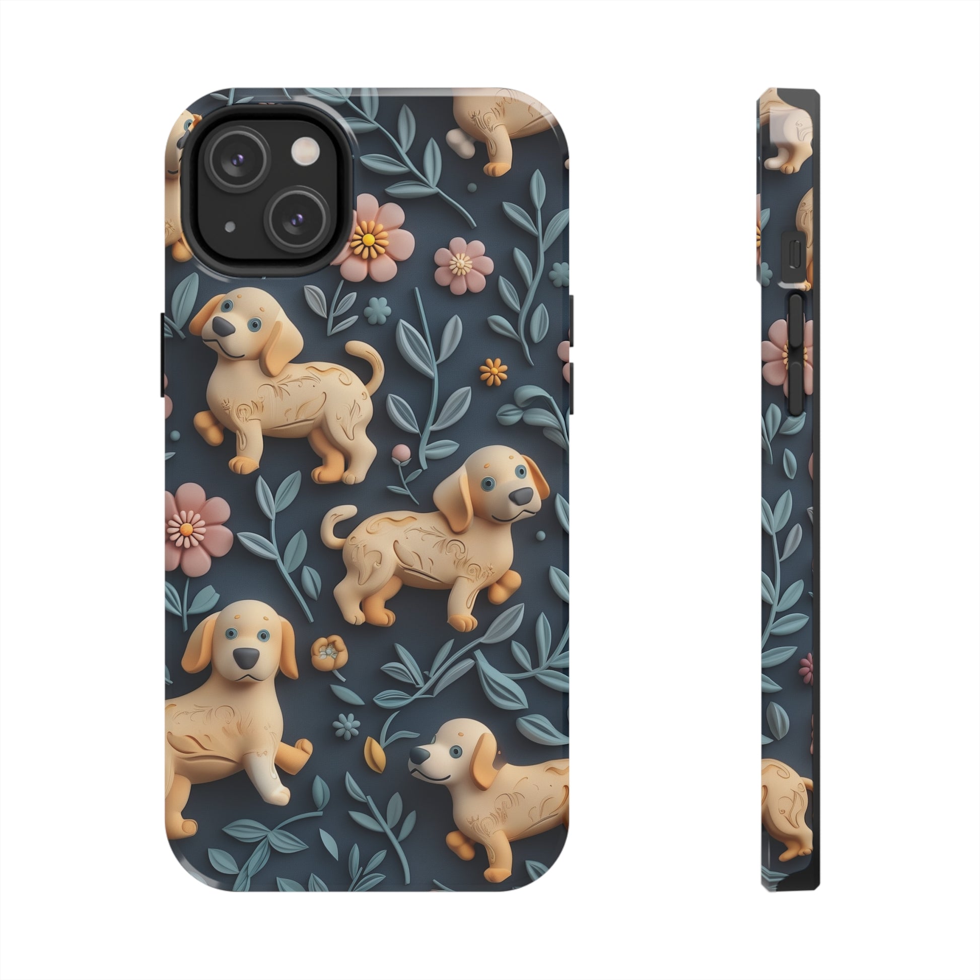 Dogs and Plants 3D Clay Design Dog iPhone Case - Tough Case - Pets on Merch