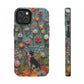 Dog and Flowers 3D Embroidered Design Dog iPhone Case - Tough Case - Pets on Merch