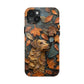 Dog and Autumn Leaves Wood Carving Design Dog iPhone Case - Tough Case - Pets on Merch dog-themed phone cases. Shop now for high-quality cases that combine style and protection. Unique 3d art graphic Pet phone case. Tough case for iPhone 15 14 13 11 12 x se xs sr 8 7 pro plus max mini. Durable 2-piece design