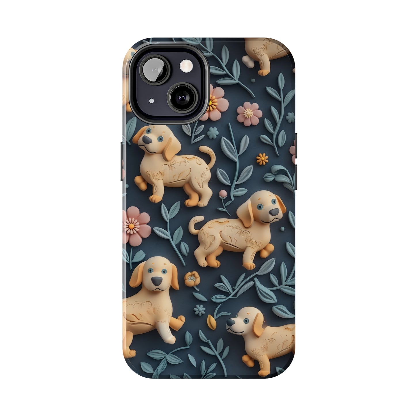 Dogs and Plants 3D Clay Design Dog iPhone Case - Tough Case - Pets on Merch