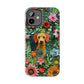 Dogs and Flowers Embroidered Fabric 3D Design Dog iPhone Case - Tough Case - Pets on Merch