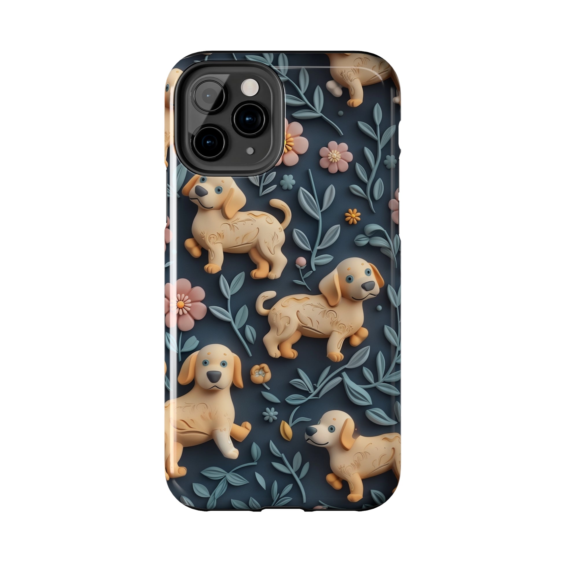 Dogs and Plants 3D Clay Design Dog iPhone Case - Tough Case - Pets on Merch