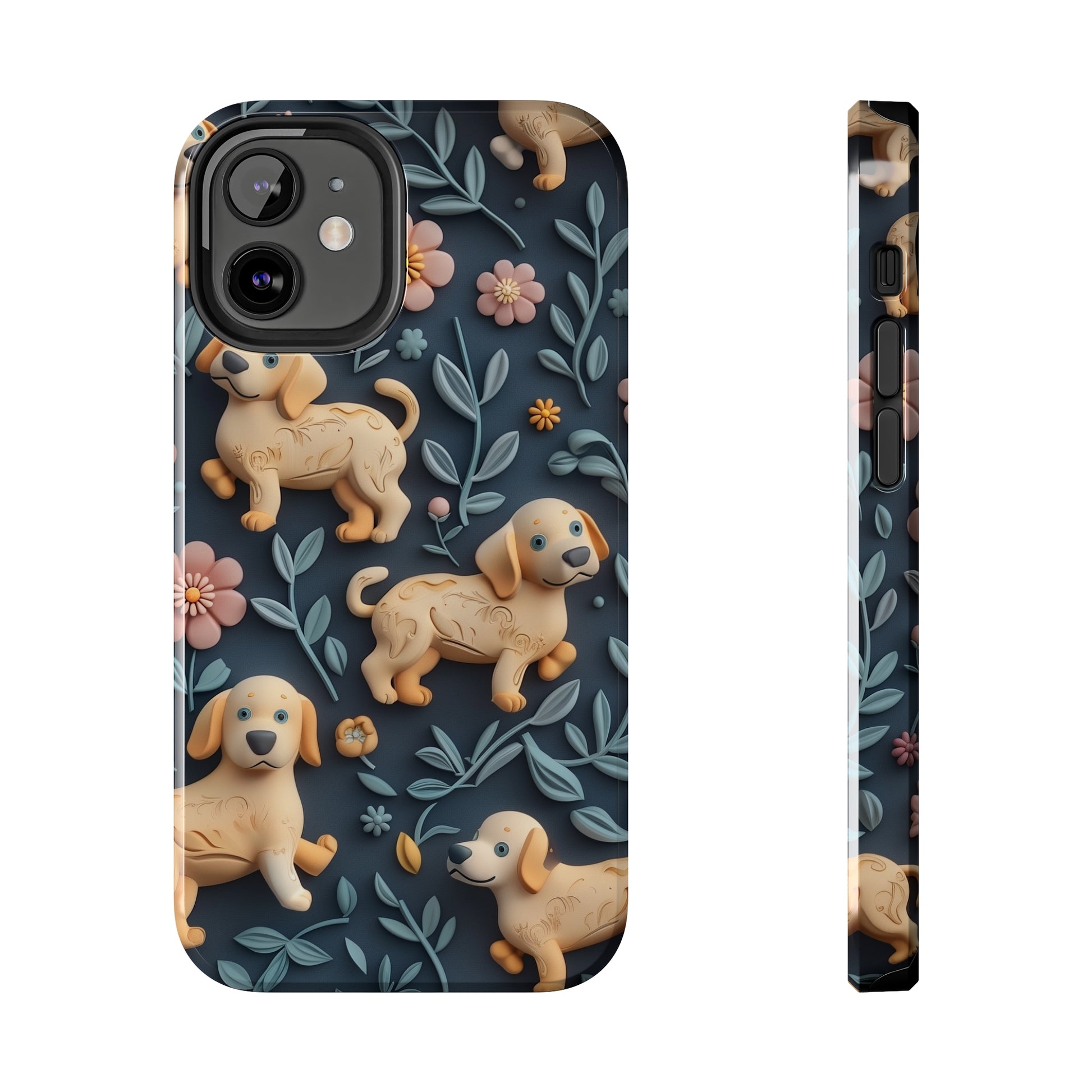 Dogs and Plants 3D Clay Design Dog iPhone Case - Tough Case - Pets on Merch