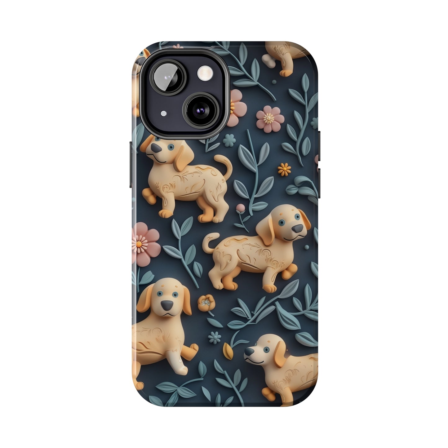 Dogs and Plants 3D Clay Design Dog iPhone Case - Tough Case - Pets on Merch