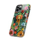 Dogs and Flowers Embroidered Fabric 3D Design Dog iPhone Case - Tough Case - Pets on Merch