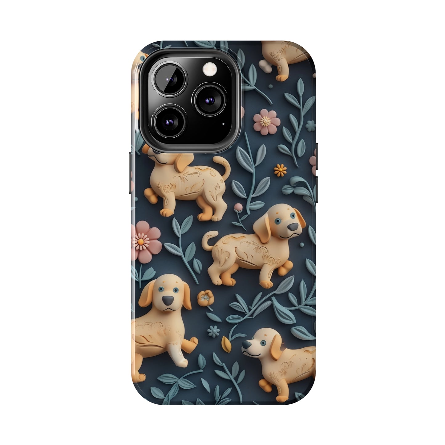 Dogs and Plants 3D Clay Design Dog iPhone Case - Tough Case - Pets on Merch