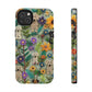 Dogs and Flowers Colorful Yarn and Fabric Design Dog iPhone Case - Tough Case - Pets on Merch