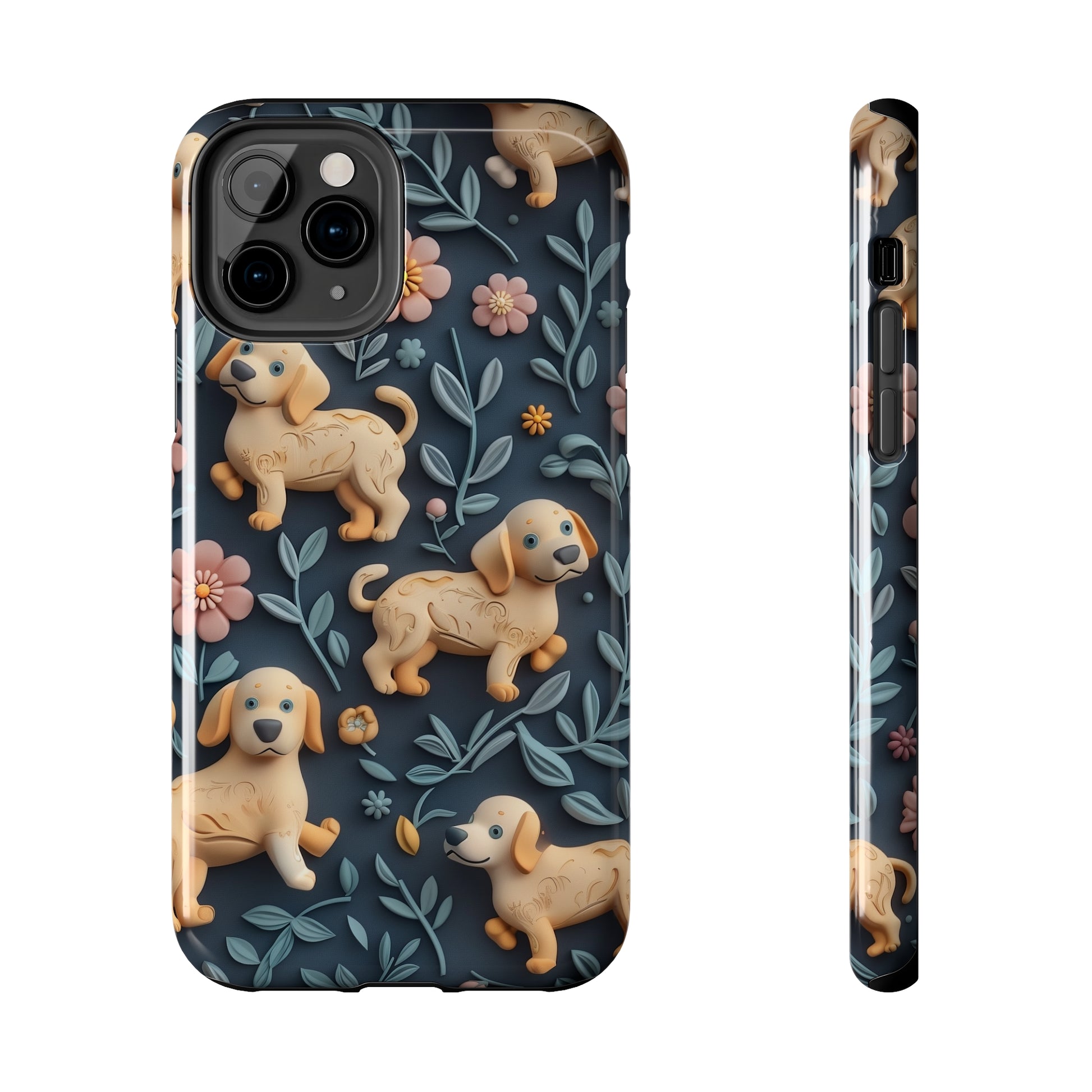 Dogs and Plants 3D Clay Design Dog iPhone Case - Tough Case - Pets on Merch