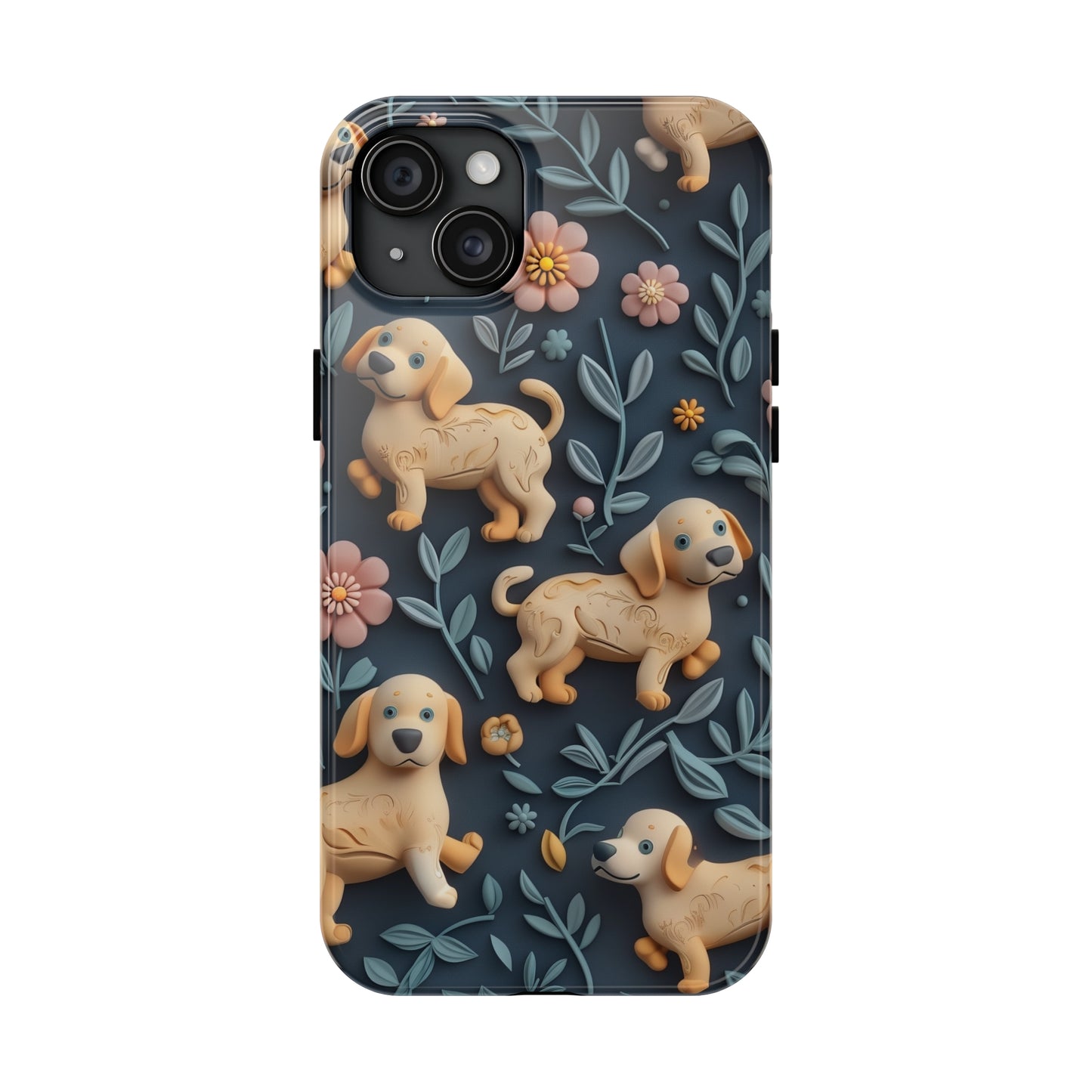 Dogs and Plants 3D Clay Design Dog iPhone Case - Tough Case - Pets on Merch