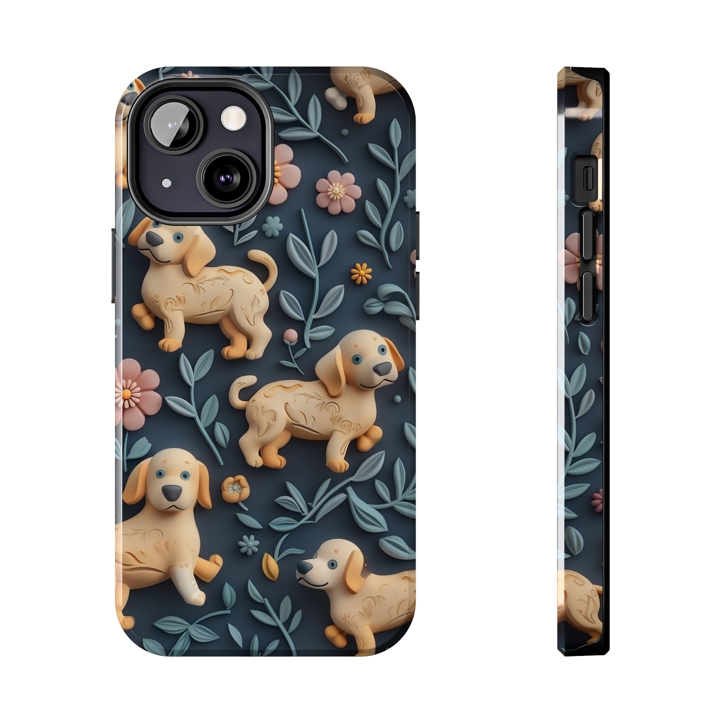 Dogs and Plants 3D Clay Design Dog iPhone Case - Tough Case - Pets on Merch