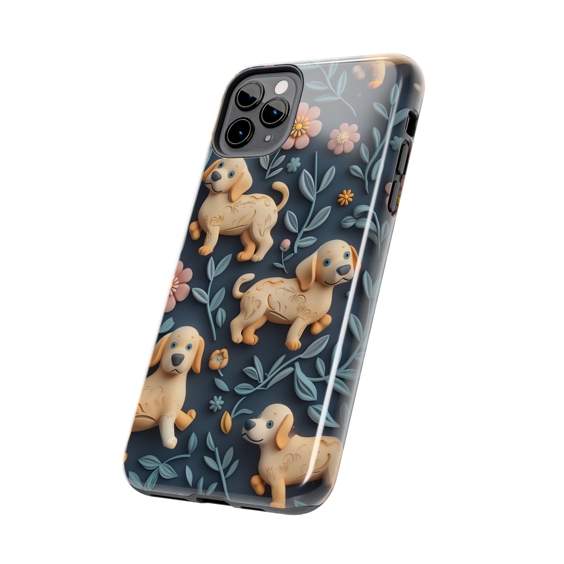 Dogs and Plants 3D Clay Design Dog iPhone Case - Tough Case - Pets on Merch