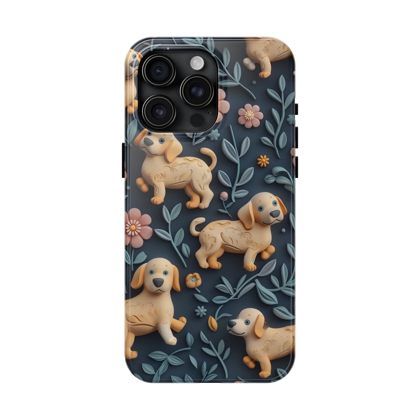 Dogs and Plants 3D Clay Design Dog iPhone Case - Tough Case - Pets on Merch