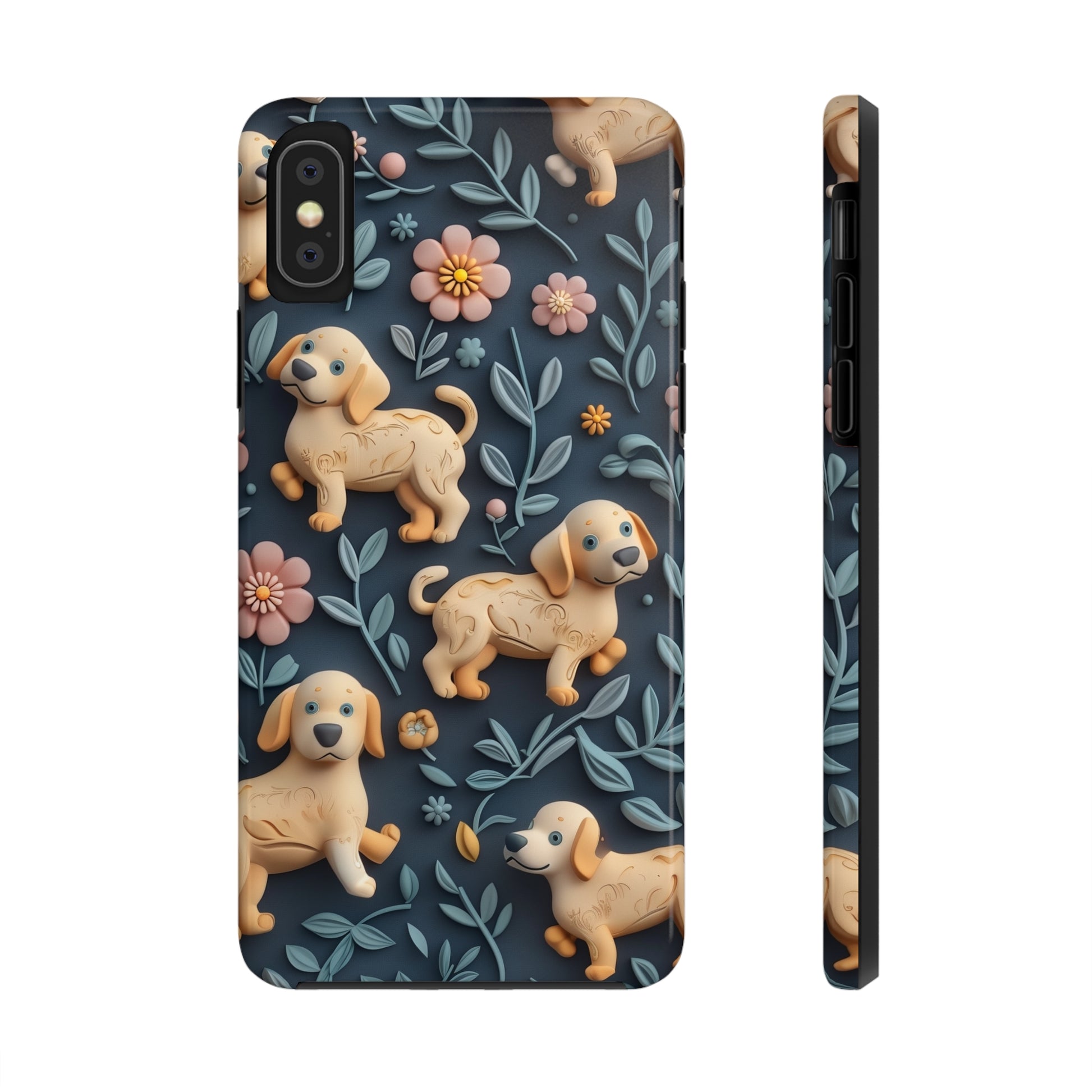 Dogs and Plants 3D Clay Design Dog iPhone Case - Tough Case - Pets on Merch