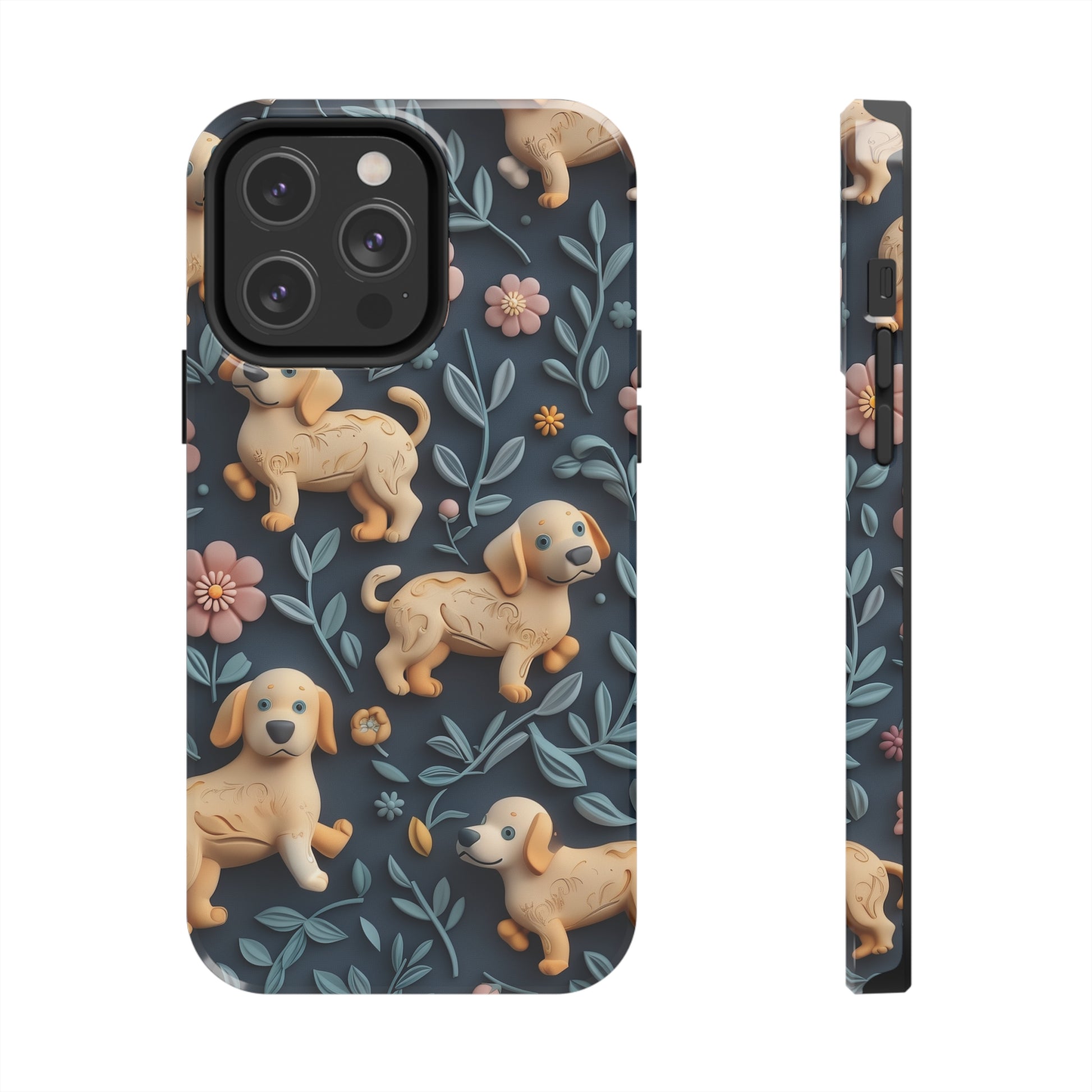 Dogs and Plants 3D Clay Design Dog iPhone Case - Tough Case - Pets on Merch