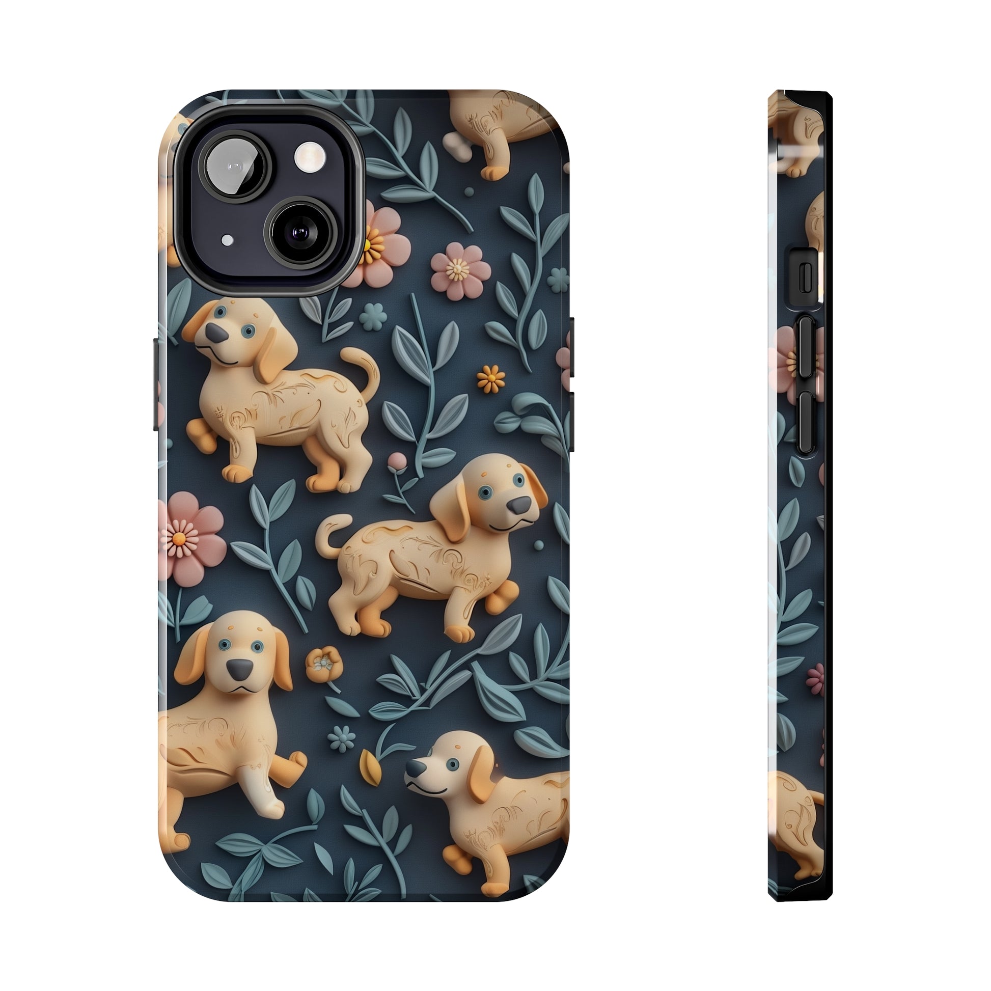 Dogs and Plants 3D Clay Design Dog iPhone Case - Tough Case - Pets on Merch