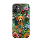 Dogs and Flowers Embroidered Fabric 3D Design Dog iPhone Case - Tough Case - Pets on Merch