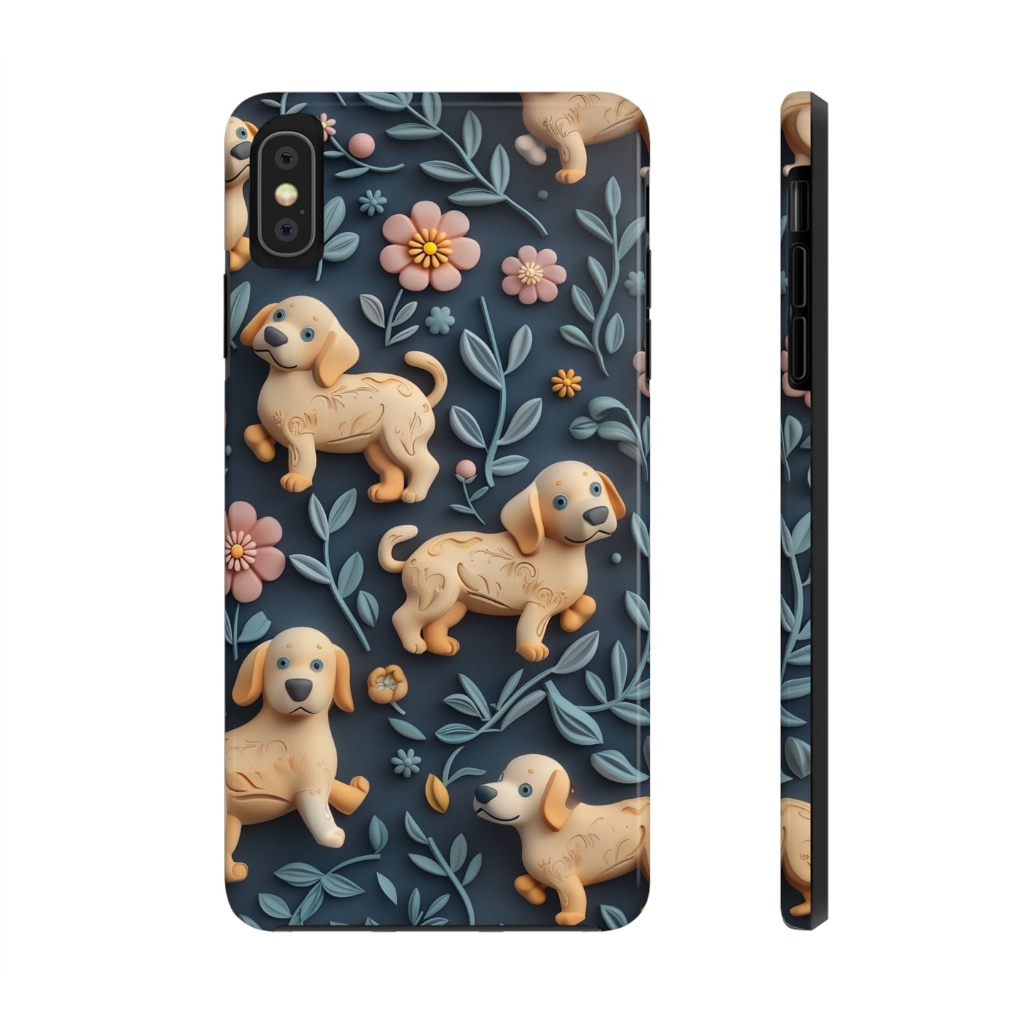 Dogs and Plants 3D Clay Design Dog iPhone Case - Tough Case - Pets on Merch