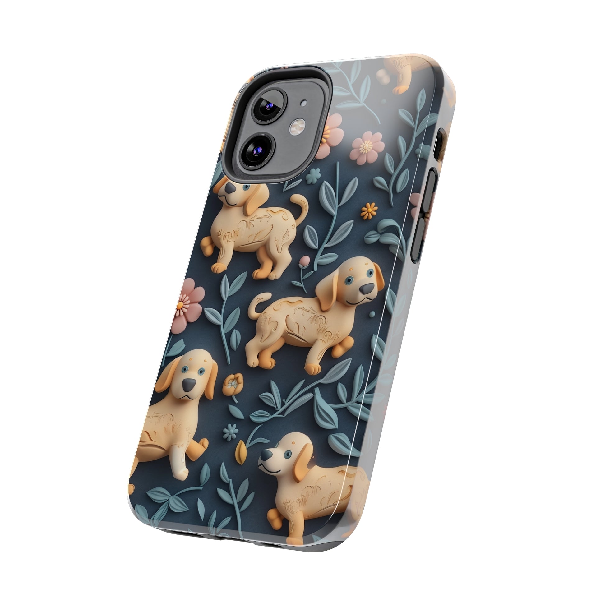 Dogs and Plants 3D Clay Design Dog iPhone Case - Tough Case - Pets on Merch