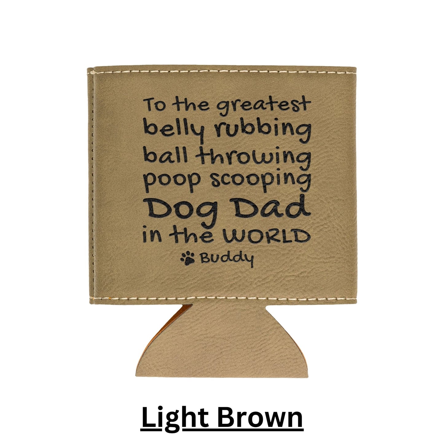 Dog Dad Gift From Dog Custom Leather Drink Holder