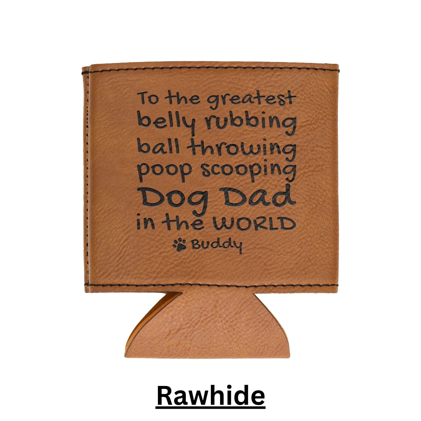 Dog Dad Gift From Dog Custom Leather Drink Holder