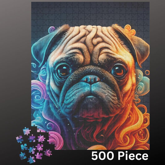 Pug Jigsaw Puzzle 500 piece Dog Lover Gift for Adults & Kids