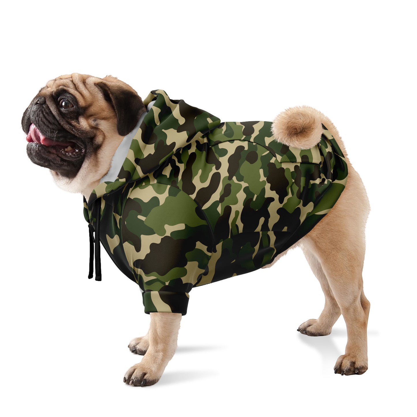 Dog Hoodie - Small to Large Dogs - Green Camo - Premium Durable Fabric - Pets on Merch