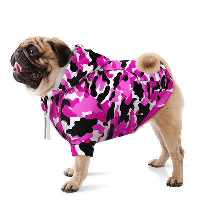 Pink Camo Dog Hoodie - Small to Large Dogs - Pink Camo camouflage- Premium Durable Fabric