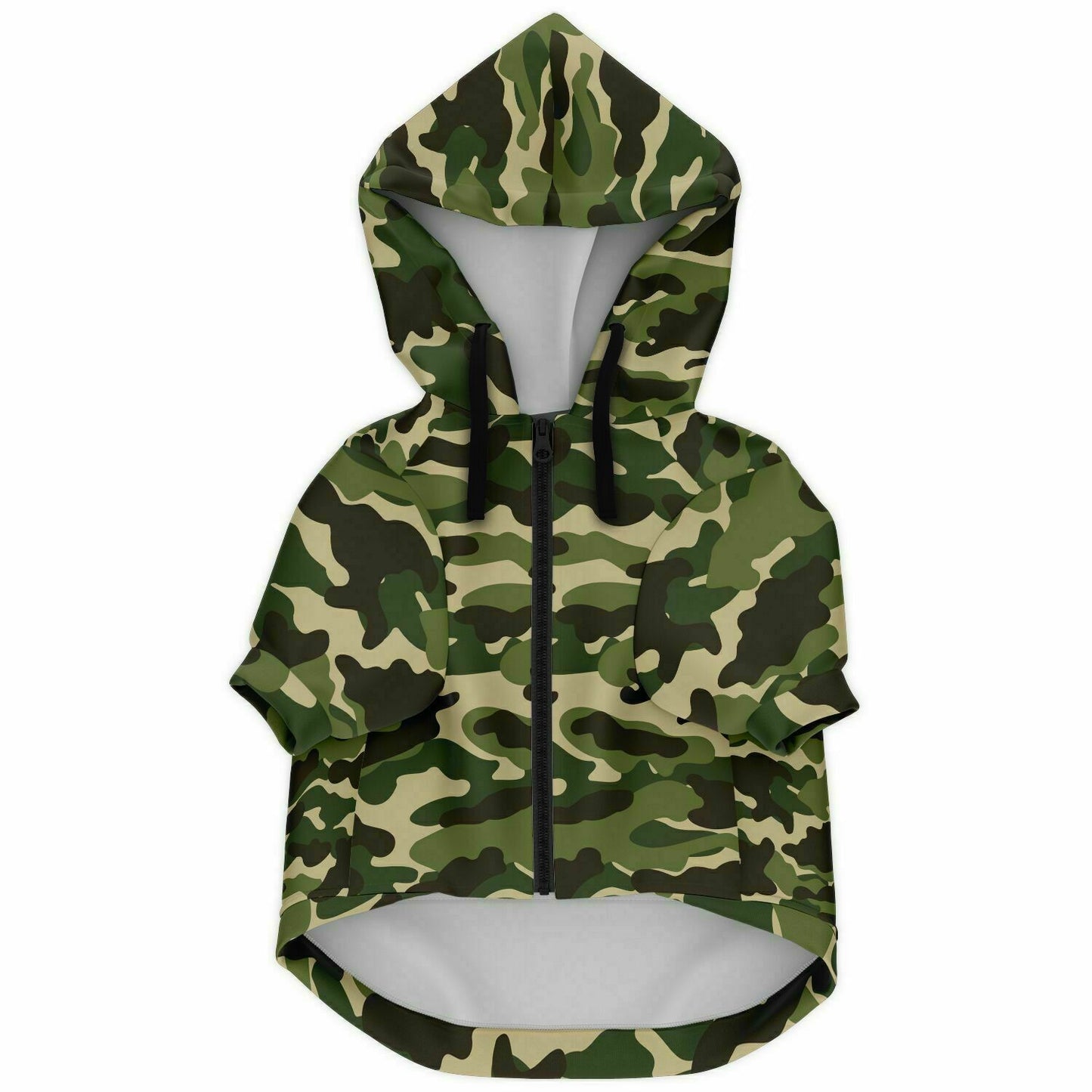 Dog Hoodie - Small to Large Dogs - Green Camo - Premium Durable Fabric - Pets on Merch