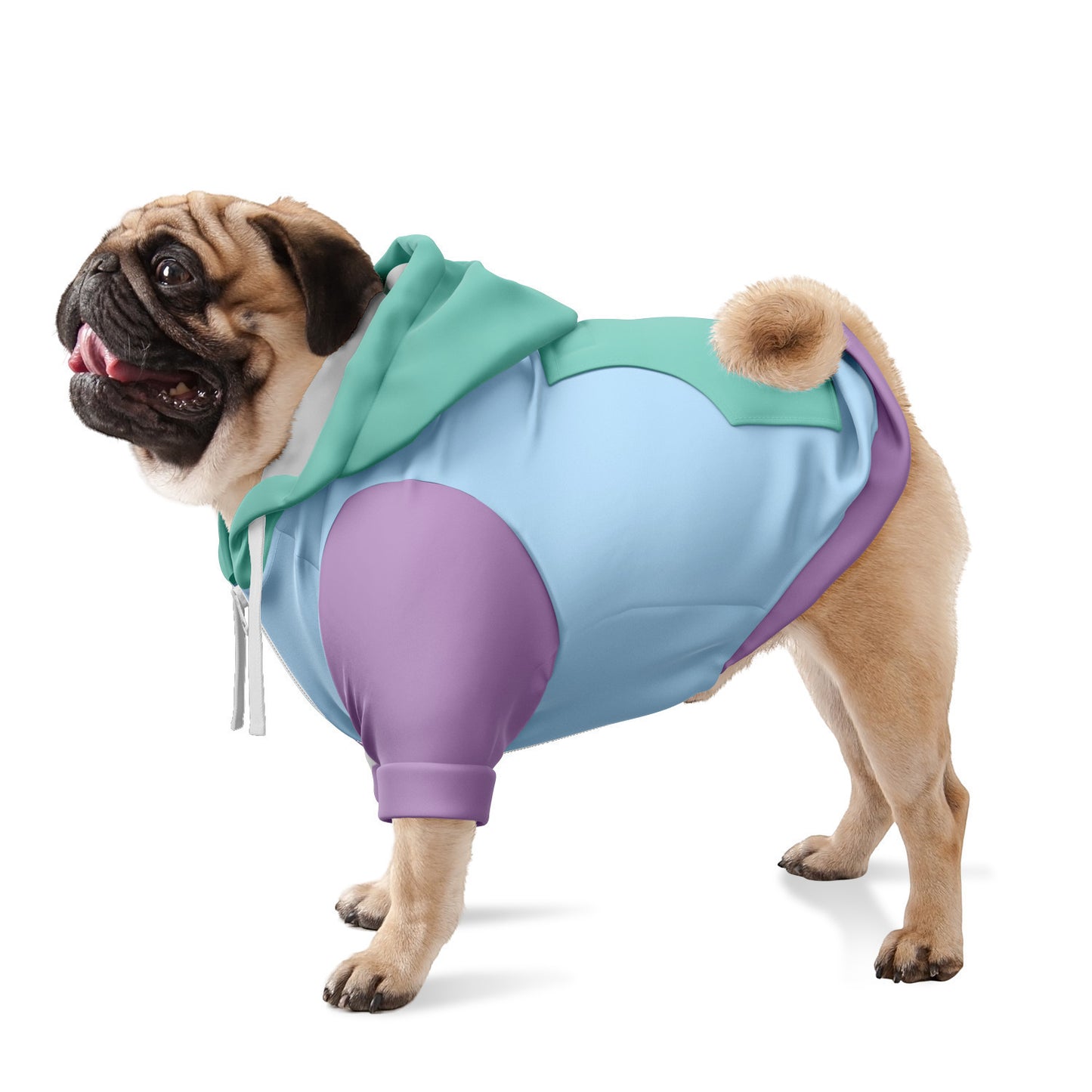 Dog Hoodie - Small to Large Dogs - Pastel Color Block 2- Premium Durable Fabric