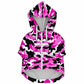 Dog Hoodie - Small to Large Dogs - Pink Camo - Premium Durable Fabric - Pets on Merch