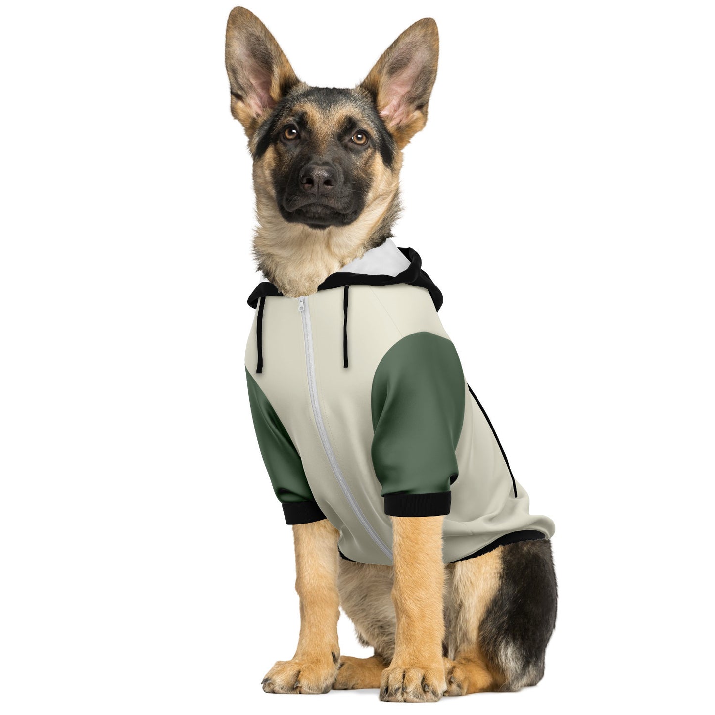 Dog Hoodie - Small to Large Dogs - Olive Cream Color Block - Premium Durable Fabric