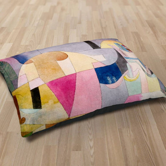 Premium Quality Dog Bed with Removable Washable Pillow Cover | Black Columns by Paul Klee. [FREE US SHIPPING] Dog Beds Pets on Merch 