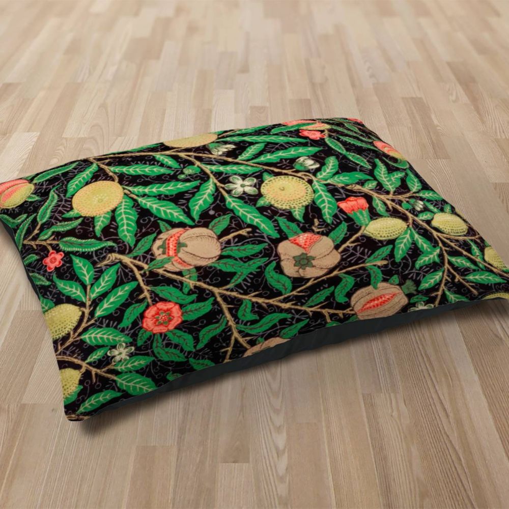 Premium Quality Dog Bed with Removable Washable Pillow Cover | Fruit pattern by William Morris. [FREE US SHIPPING] Dog Beds Pets on Merch 