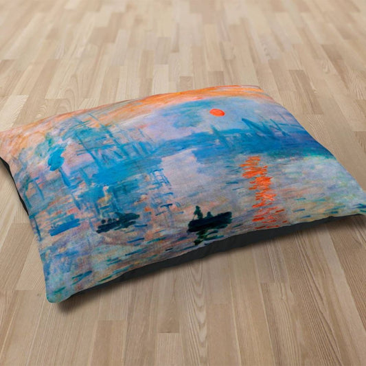 Premium Quality Dog Bed with Removable Washable Pillow Cover | Impression, Sunrise by Claude Monet. [FREE US SHIPPING] Dog Beds Pets on Merch 