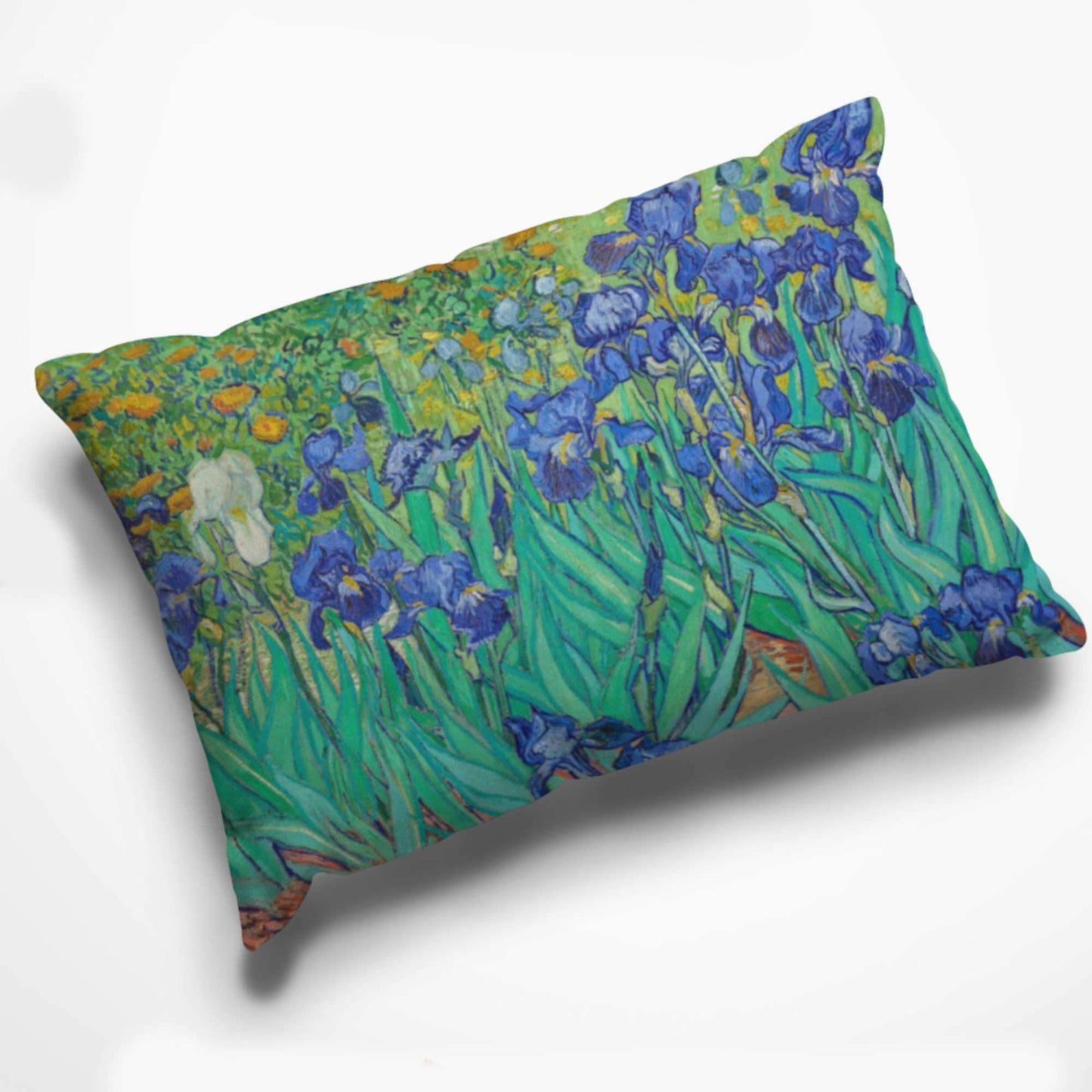 Premium Quality Dog Bed with Removable Washable Pillow Cover. | Irises by Vincent Van Gogh [FREE US SHIPPING] Dog Beds Pets on Merch Fleece 18x28 inch 