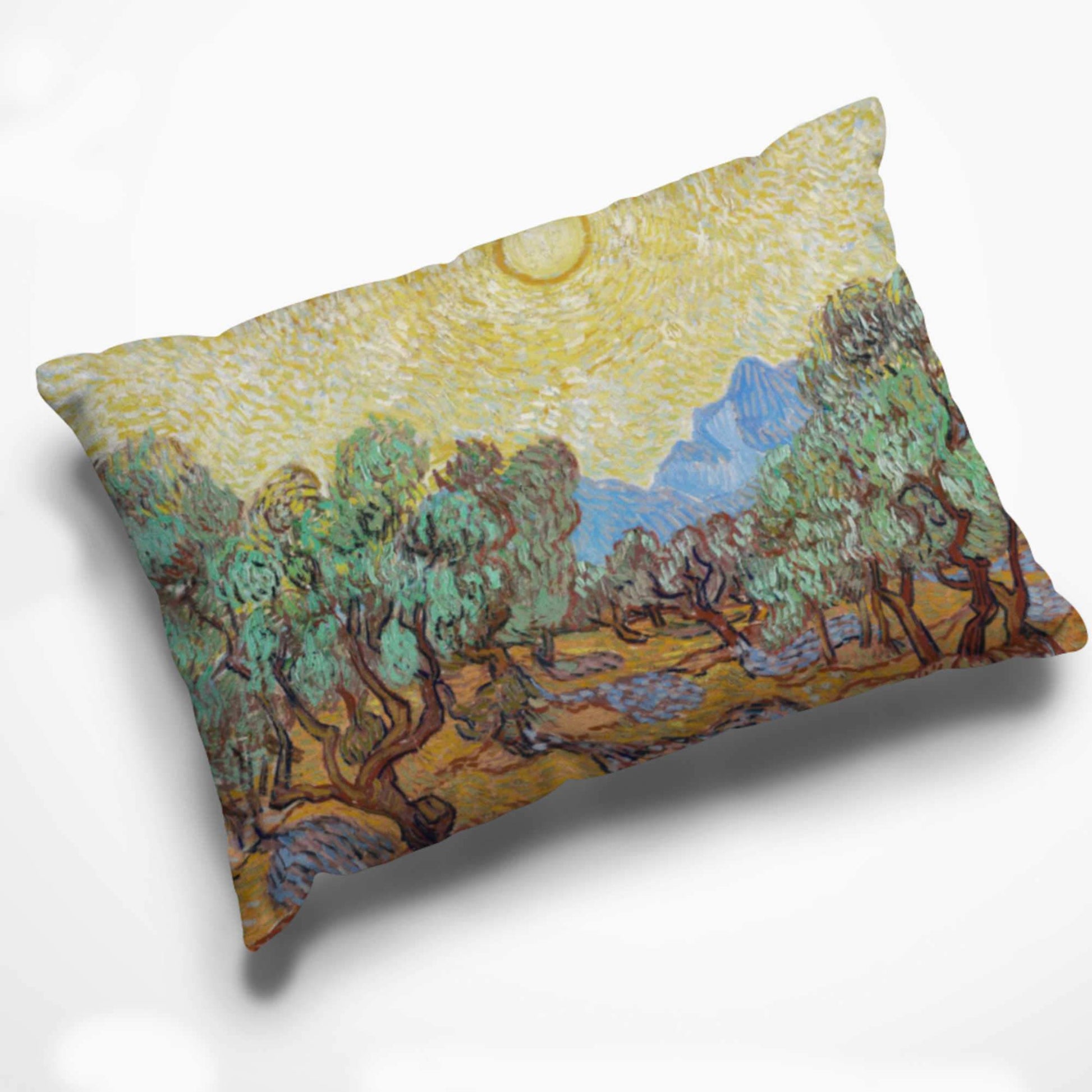 Premium Quality Dog Bed with Removable Washable Pillow Cover | Olive Trees by Vincent van Gogh. [FREE US SHIPPING] Dog Beds Pets on Merch Fleece 18x28 inch 