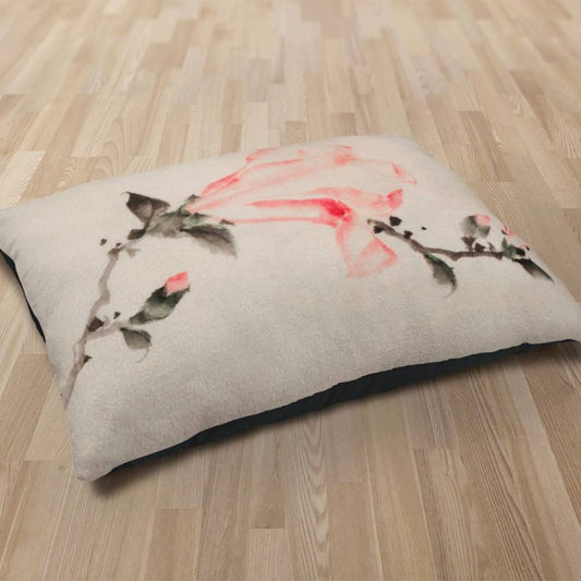 Premium Quality Dog Bed with Removable Washable Pillow Cover | Pink Blossom by Katsushika Hokusai. [FREE US SHIPPING] Dog Beds Pets on Merch 